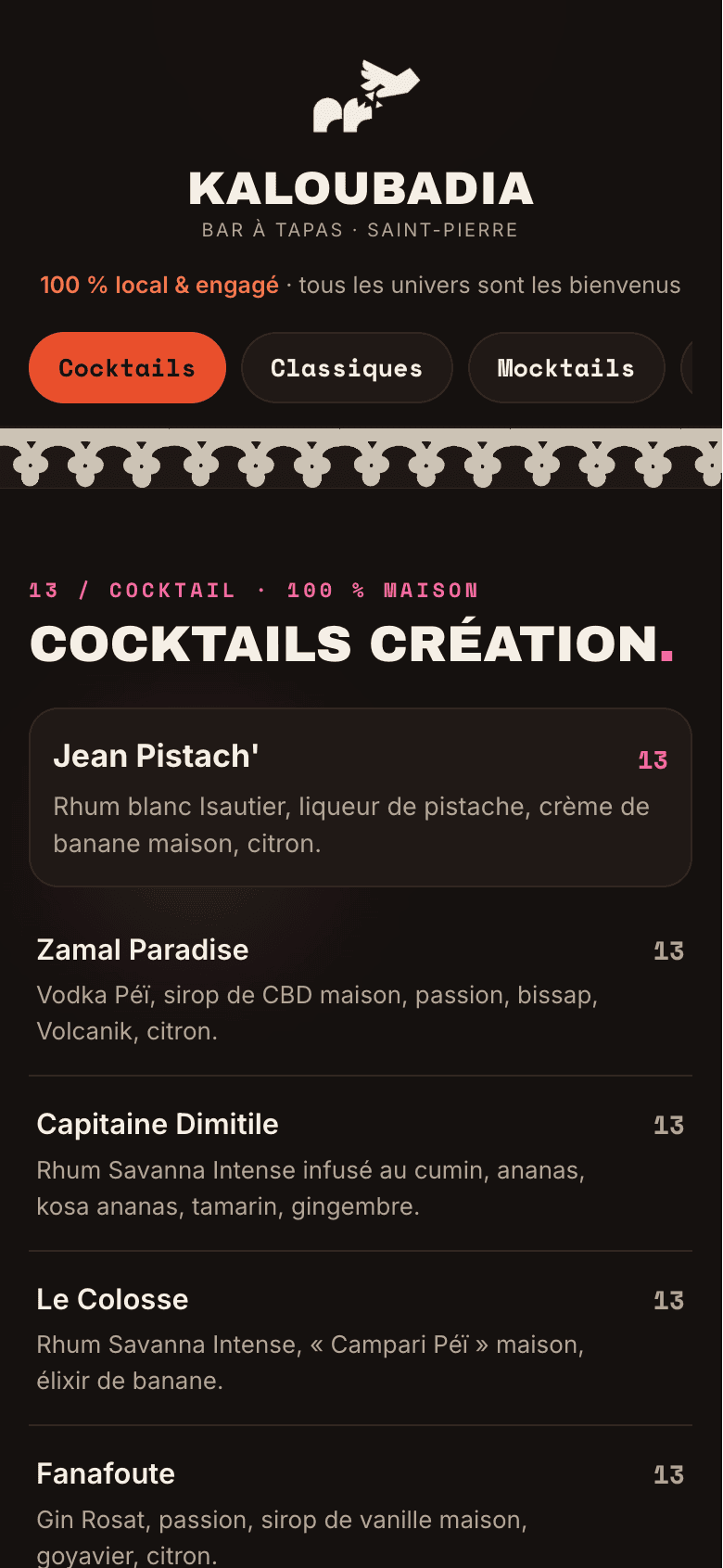 La carte du Kaloubadia sur téléphone
